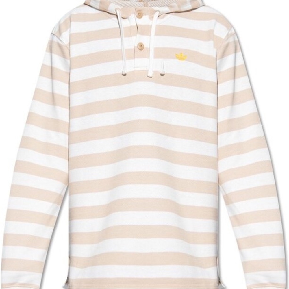 Adidas Striped Beige and White Men's Shirt